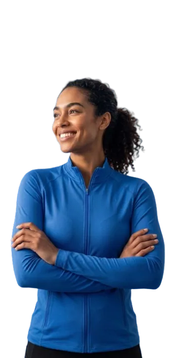 A confident woman in an athletic top — ready to take control of her health.