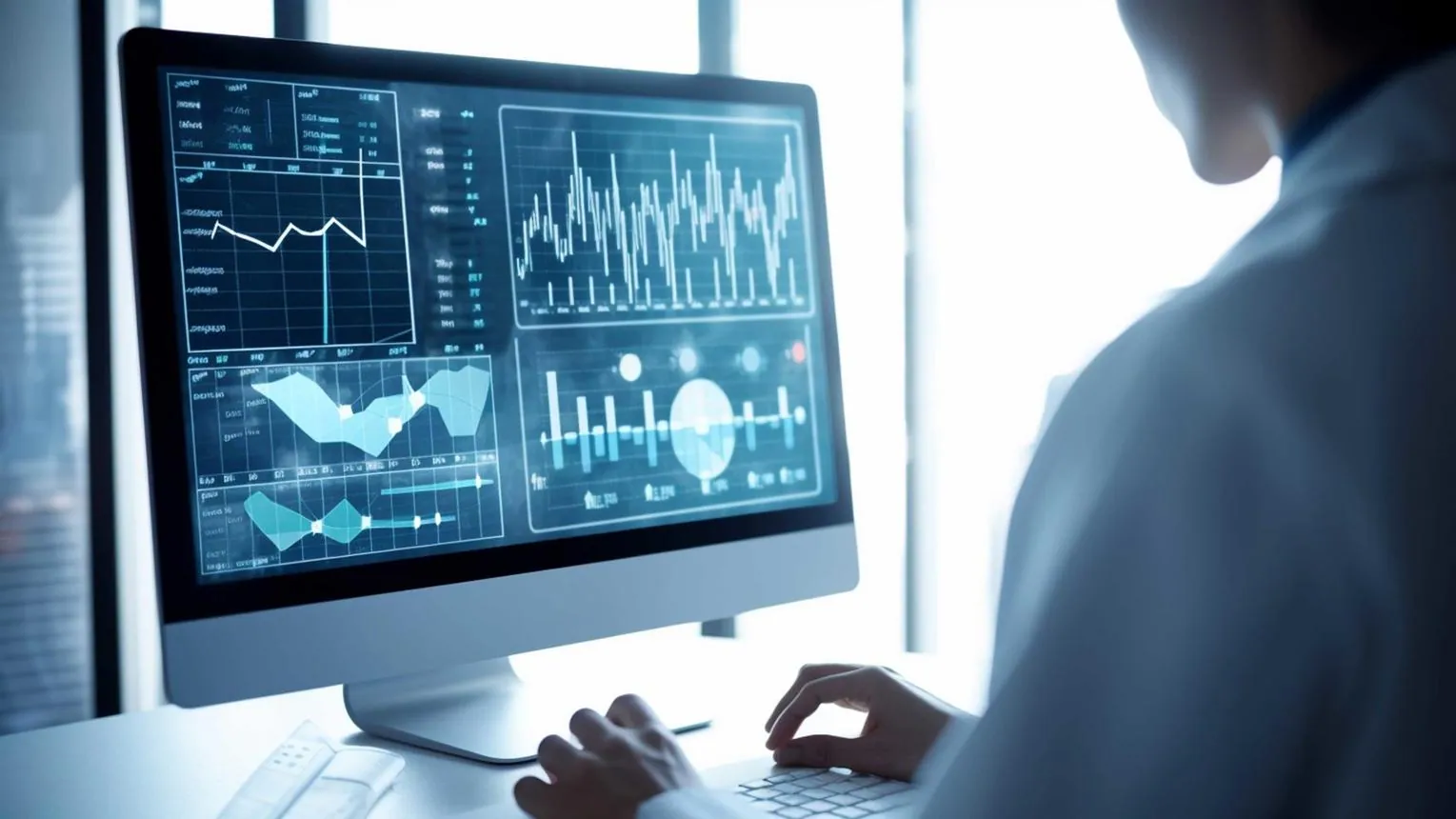 A person reviewing health data and insights on a screen
